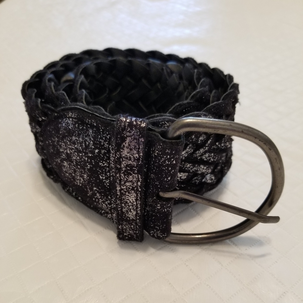 Women's black Sparkle belt 1 1/2 inch wide 35inches long